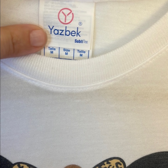 NWOT White crew neck short sleeve t-shirt with panda graphic print - Picture 4 of 4